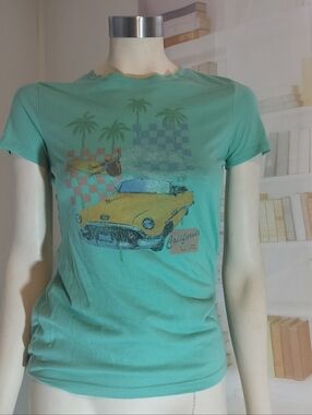 Aeropostale Classic Crew Tee in Aqua Green